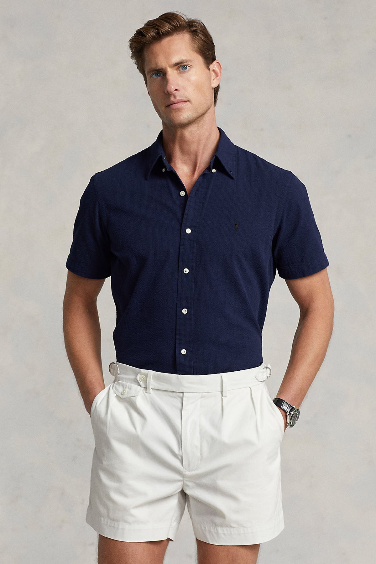 Polo Ralph Lauren Custom Fit Kırışmaz Gofre Kumaş Gömlek-Libas Trendy Fashion Store