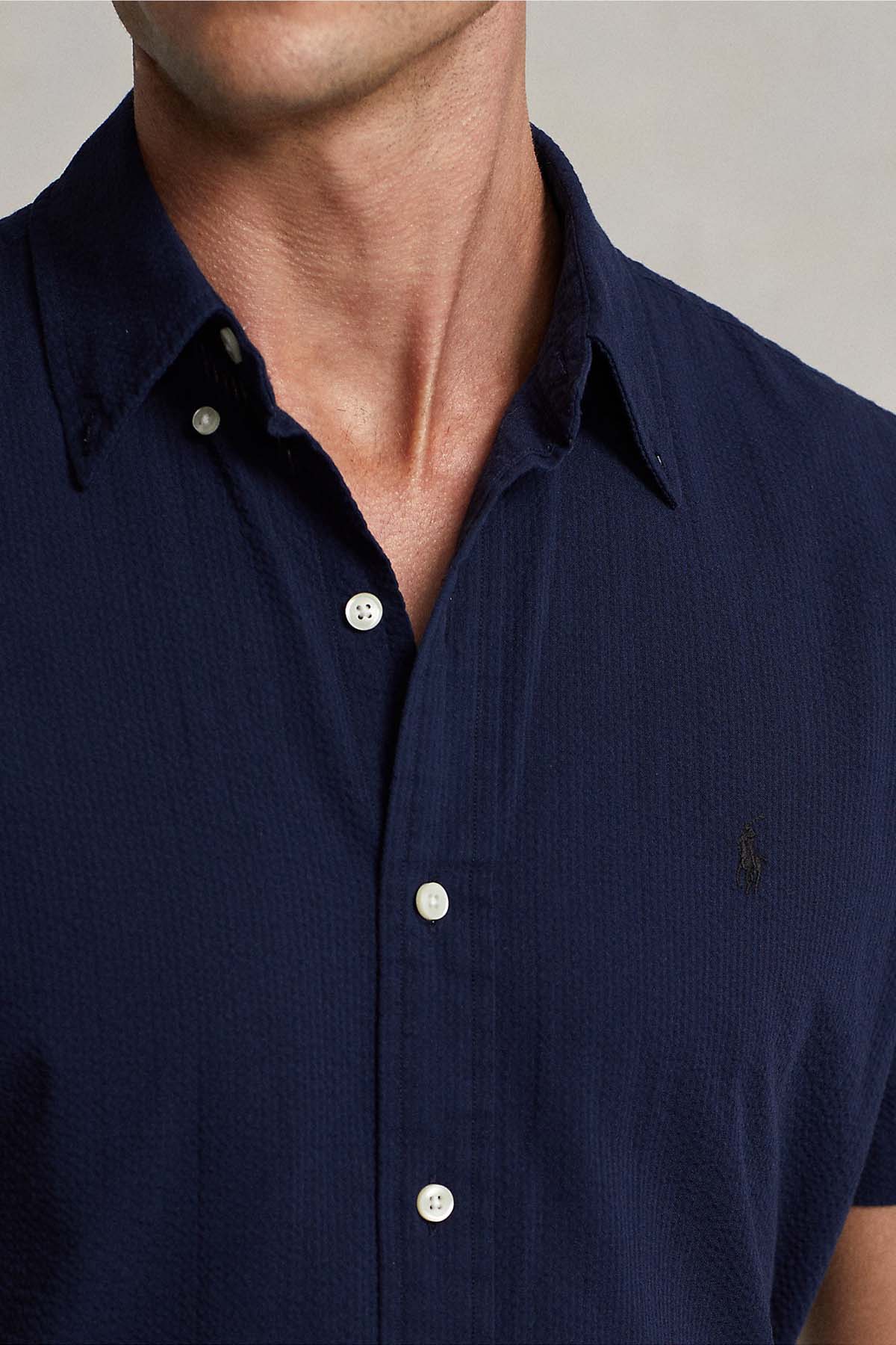 Polo Ralph Lauren Custom Fit Kırışmaz Gofre Kumaş Gömlek-Libas Trendy Fashion Store