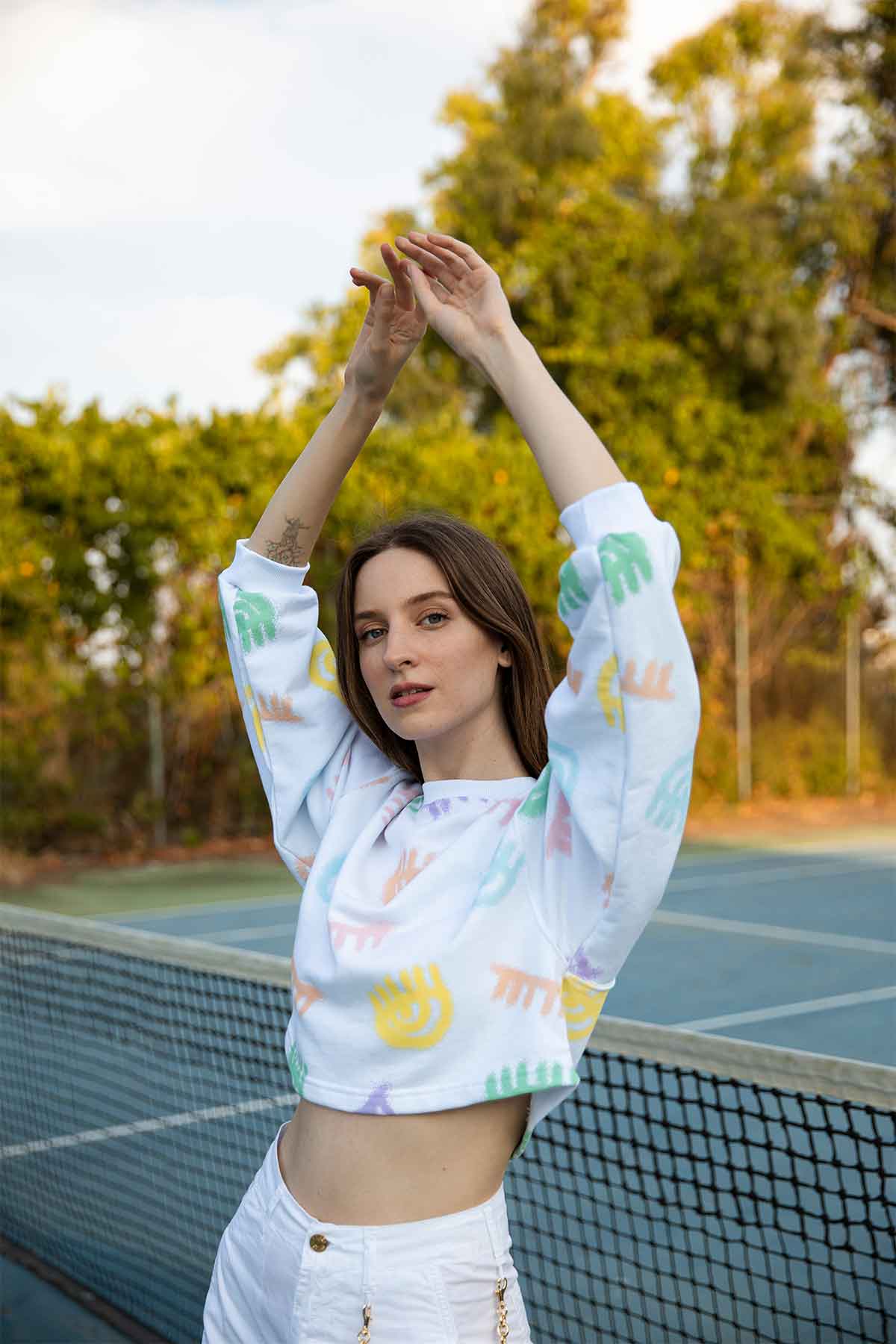 Chiara Ferragni Crop Top Sweatshirt-Libas Trendy Fashion Store