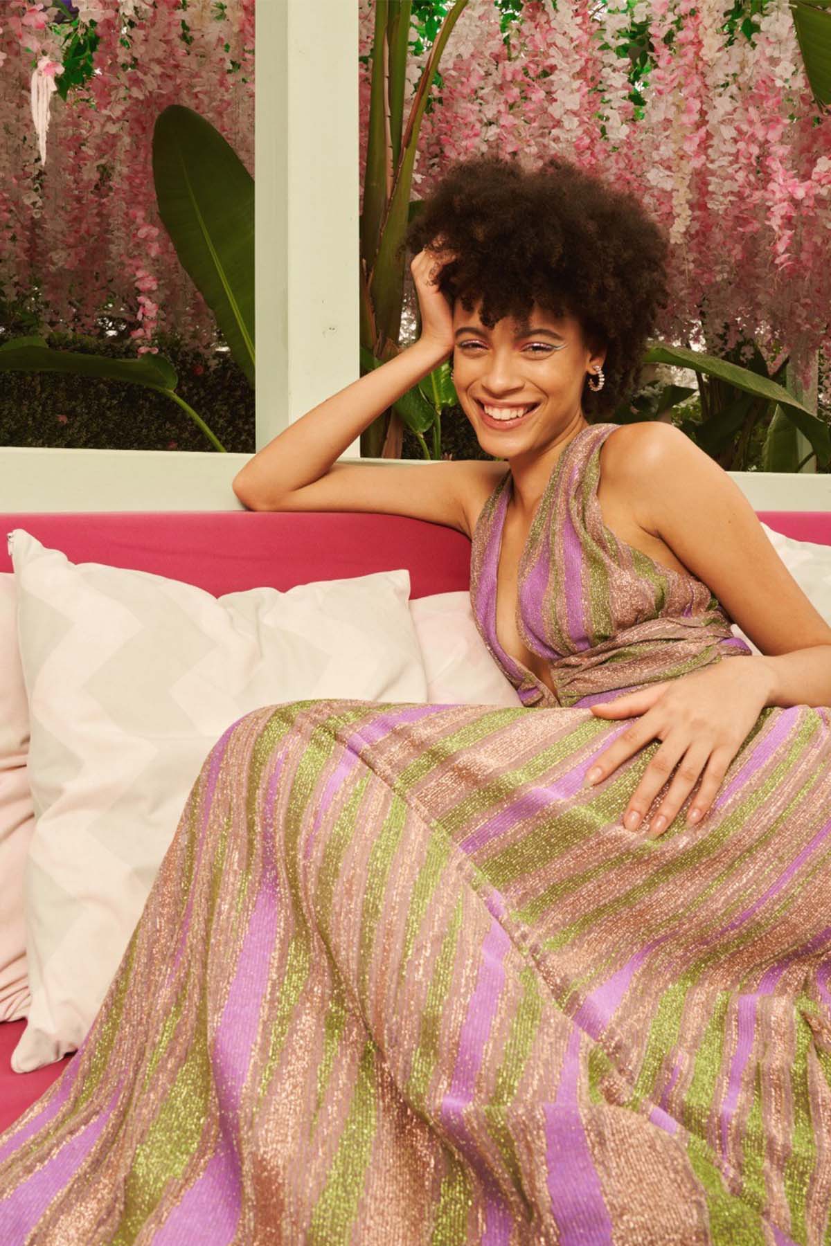 Meme Road Derin V Yaka Maxi Abiye Elbise-Libas Trendy Fashion Store