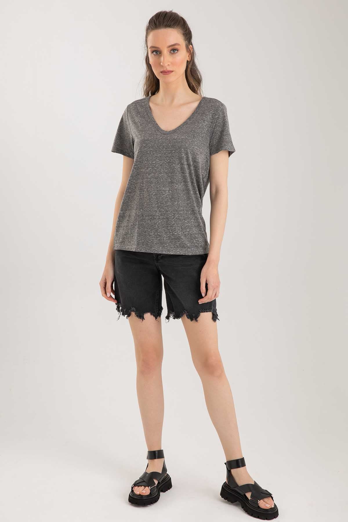 Replay Doğal Yırtık Bitişli Yüksek Bel Jean Şort