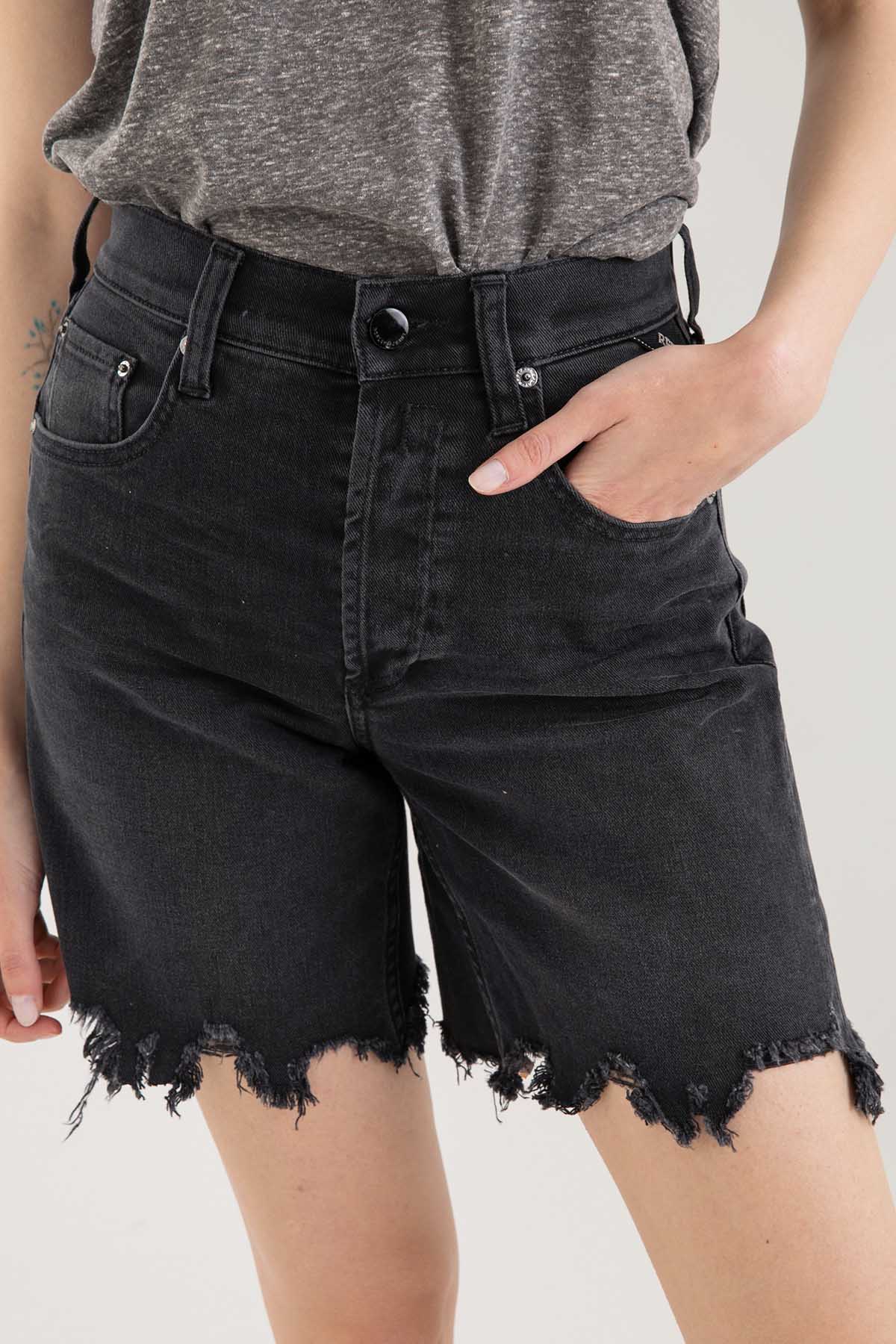 Replay Doğal Yırtık Bitişli Yüksek Bel Jean Şort