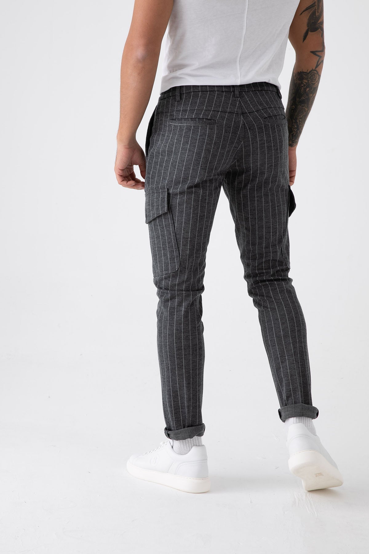 Fradi Çizgili Yün Kargo Pantolon