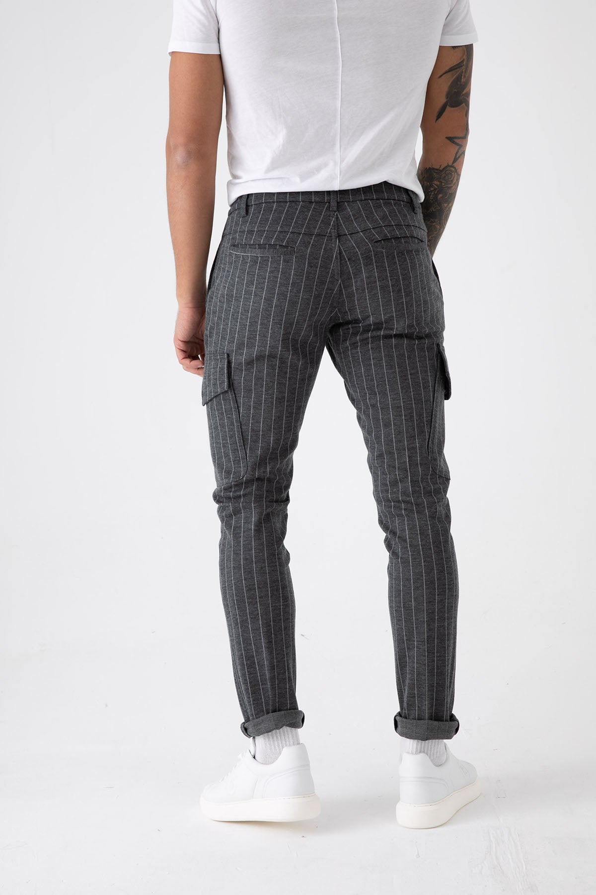 Fradi Çizgili Yün Kargo Pantolon