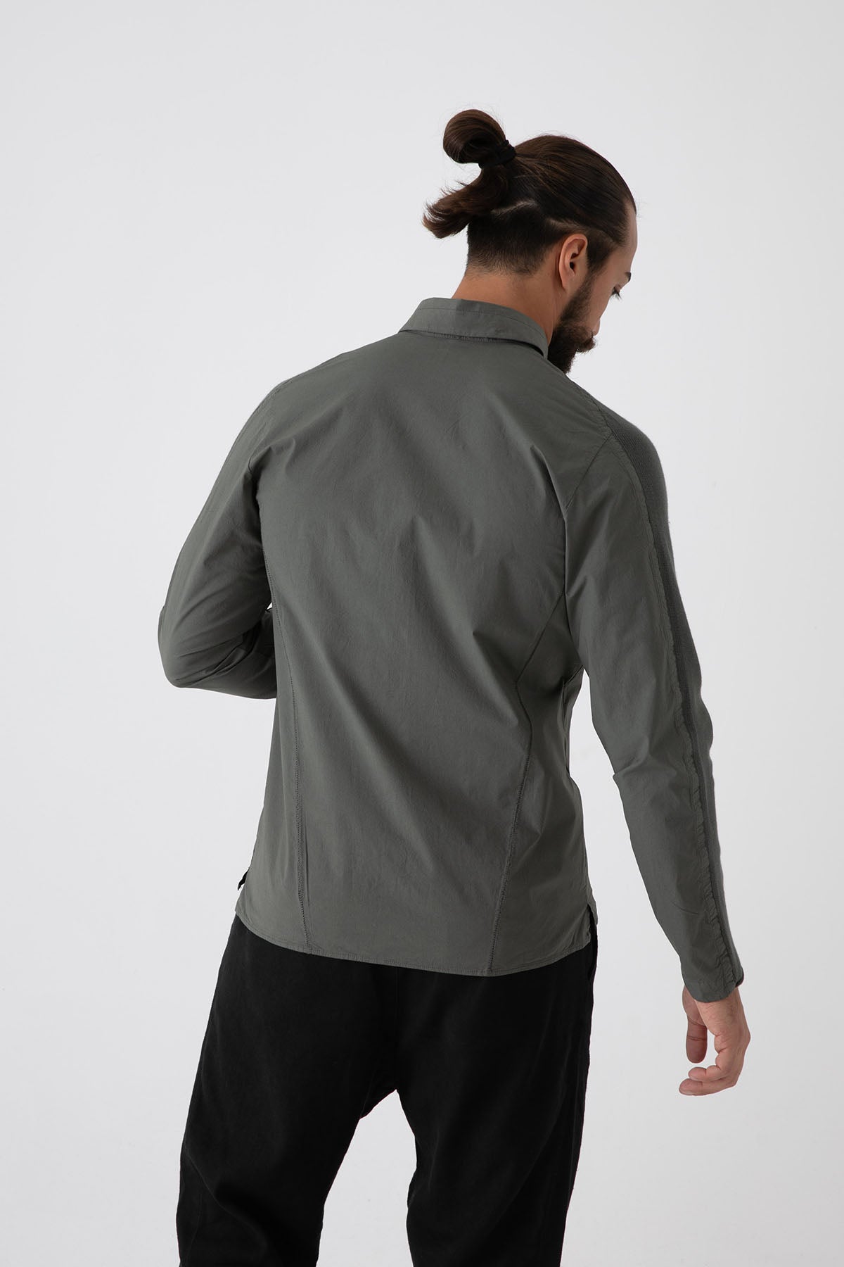 Transit Düğmeli Yaka Streç Gömlek