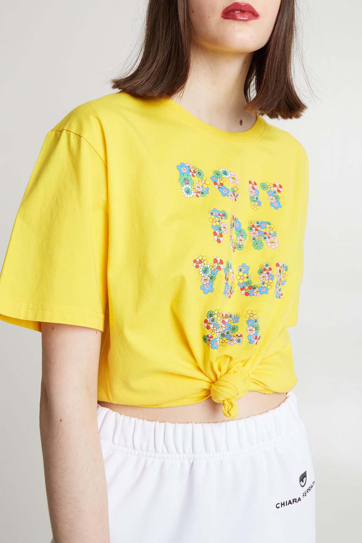 Chiara Ferragni Yuvarlak Yaka Yazılı T-shirt