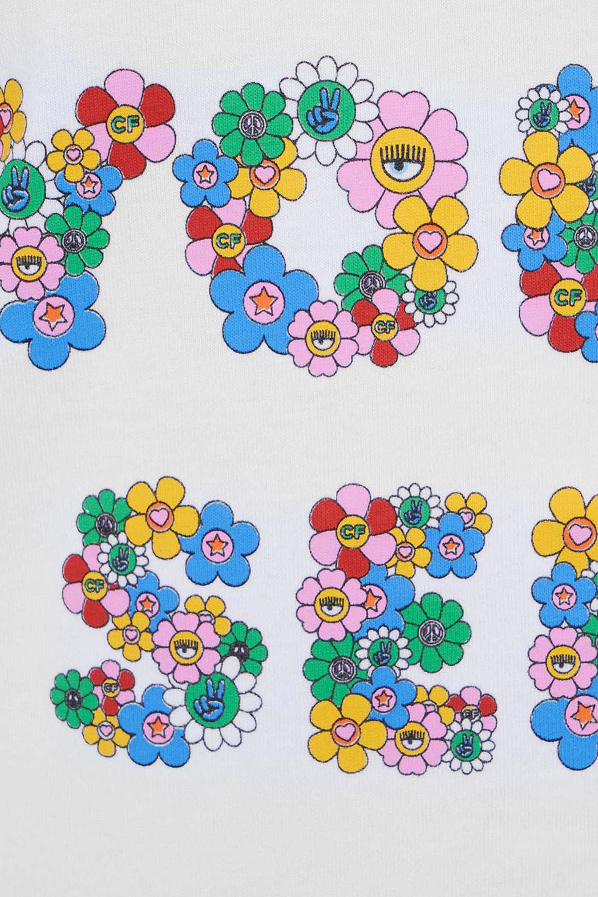 Chiara Ferragni Yuvarlak Yaka Yazılı T-shirt