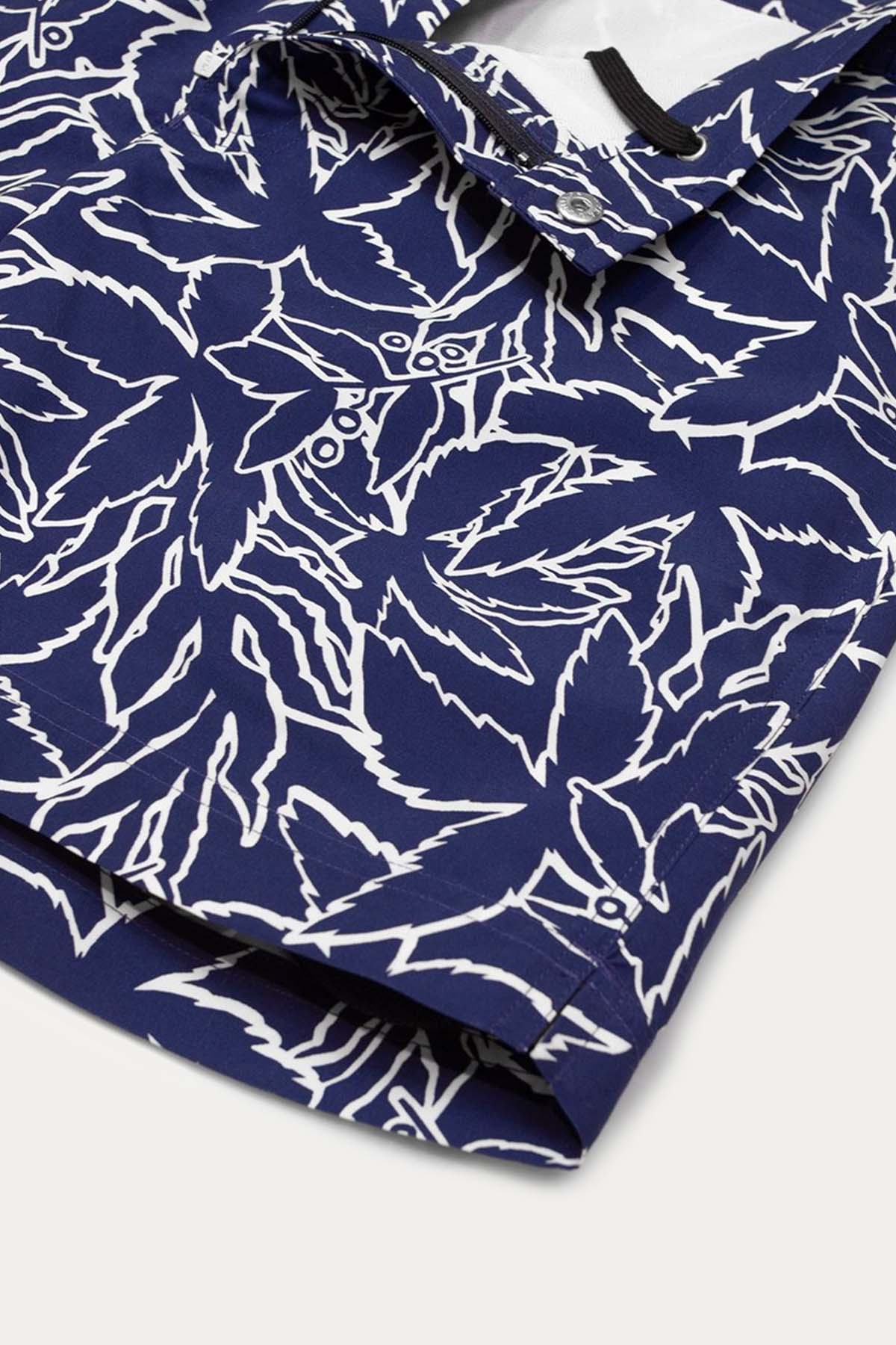 Bluemint Bond Navy Leaves Şort Mayo-Libas Trendy Fashion Store