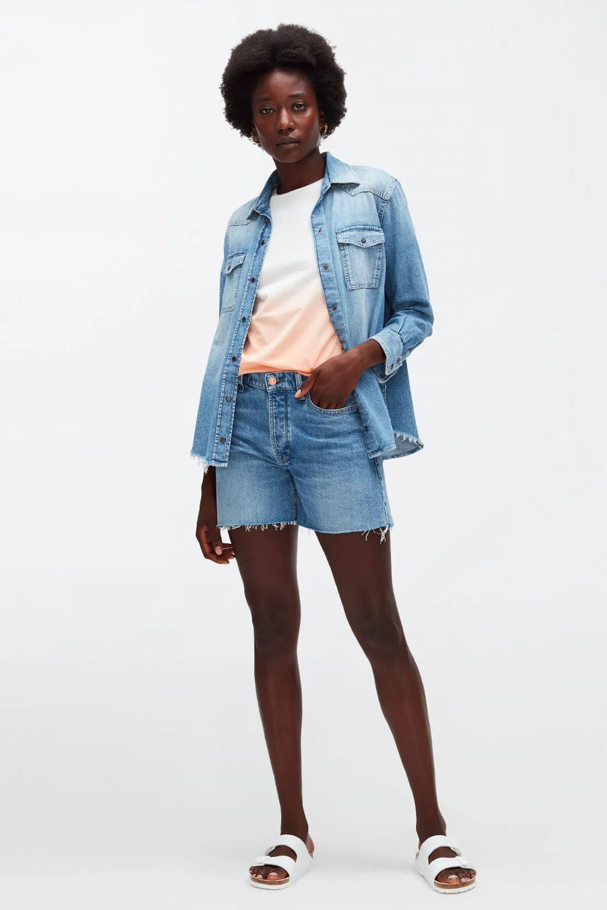 7 For All Mankind Billie Yüksek Bel Jean Streç Şort