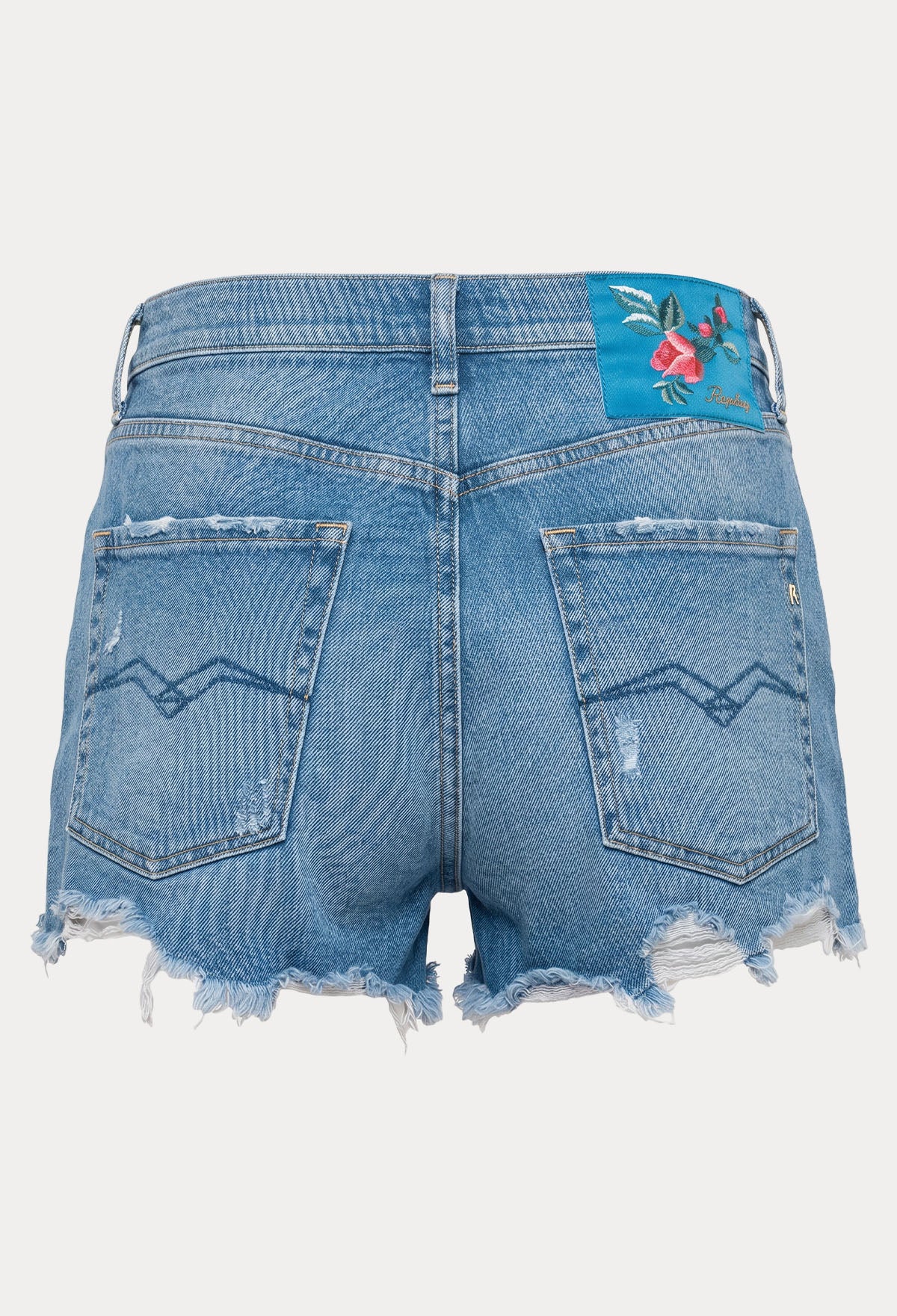 Replay Regular Fit Yüksek Bel Streç Jean Şort