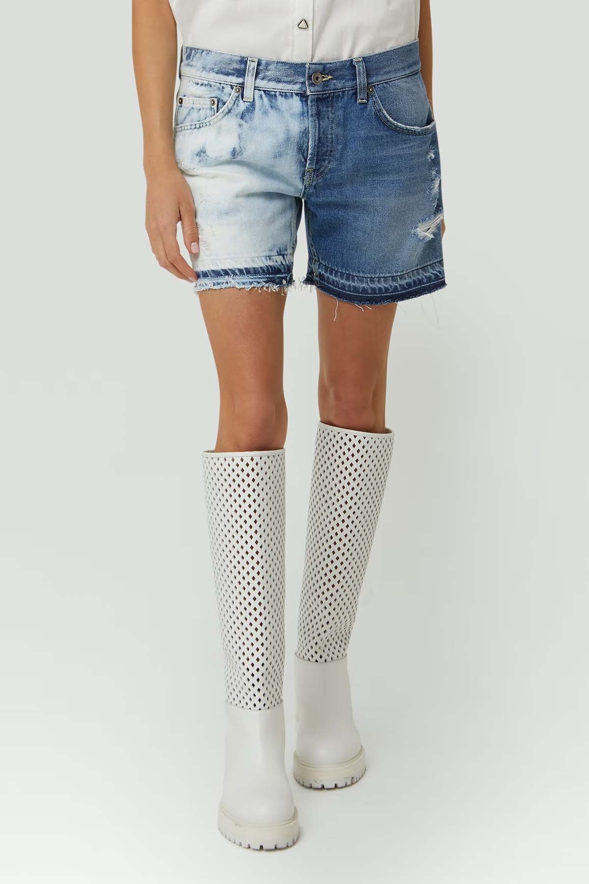 Dondup Gea Düşük Bel Çift Renk Jean Şort