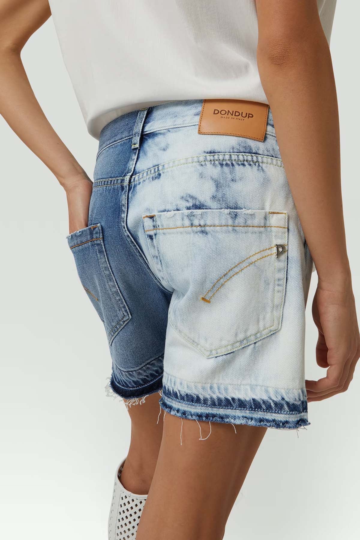 Dondup Gea Düşük Bel Çift Renk Jean Şort