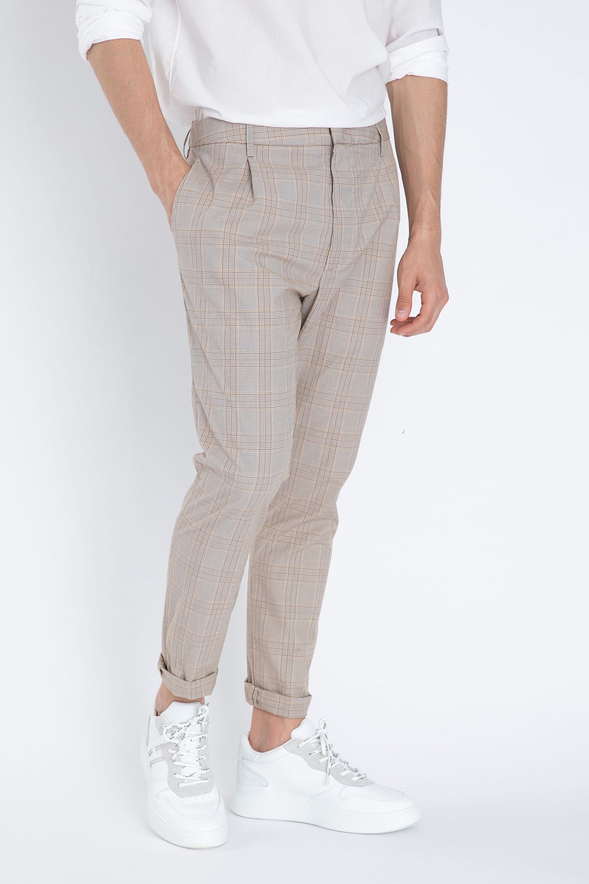 Dondup Yandan Cep Ekoseli Pantolon