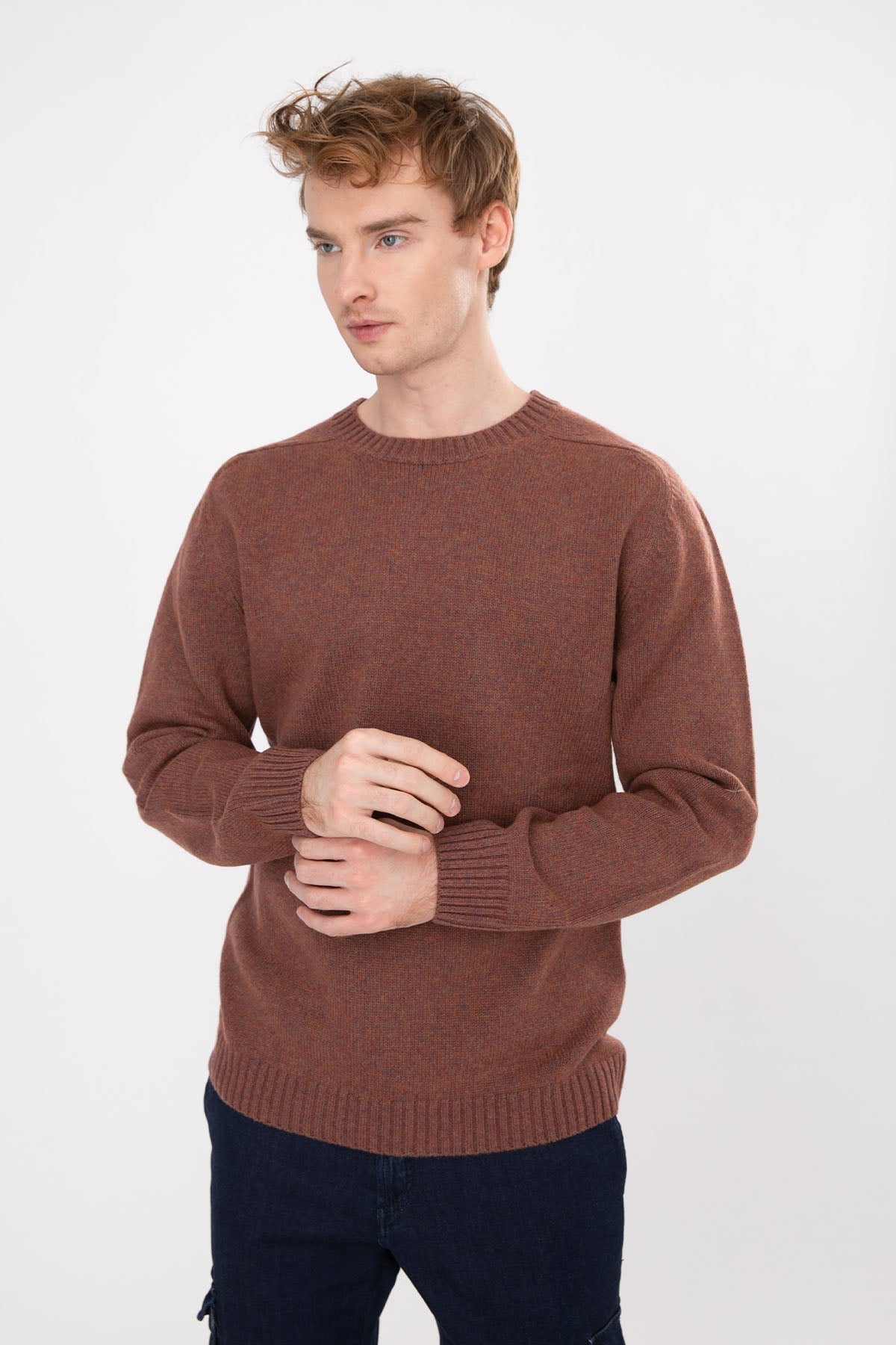 Manifattura Yuvarlak Yaka Örgü Yün Triko