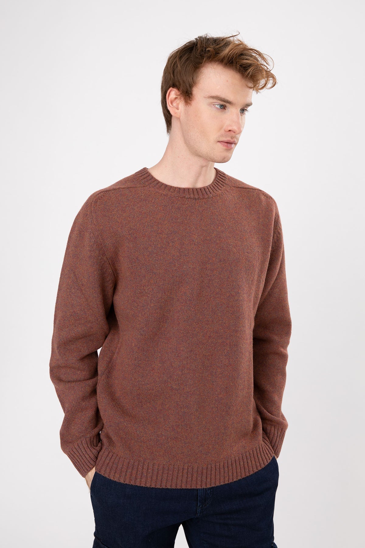 Manifattura Yuvarlak Yaka Örgü Yün Triko