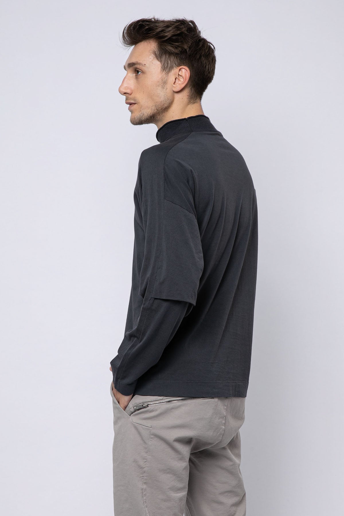 Transit Yarım Balıkçı Yaka Uzun Kollu T-shirt