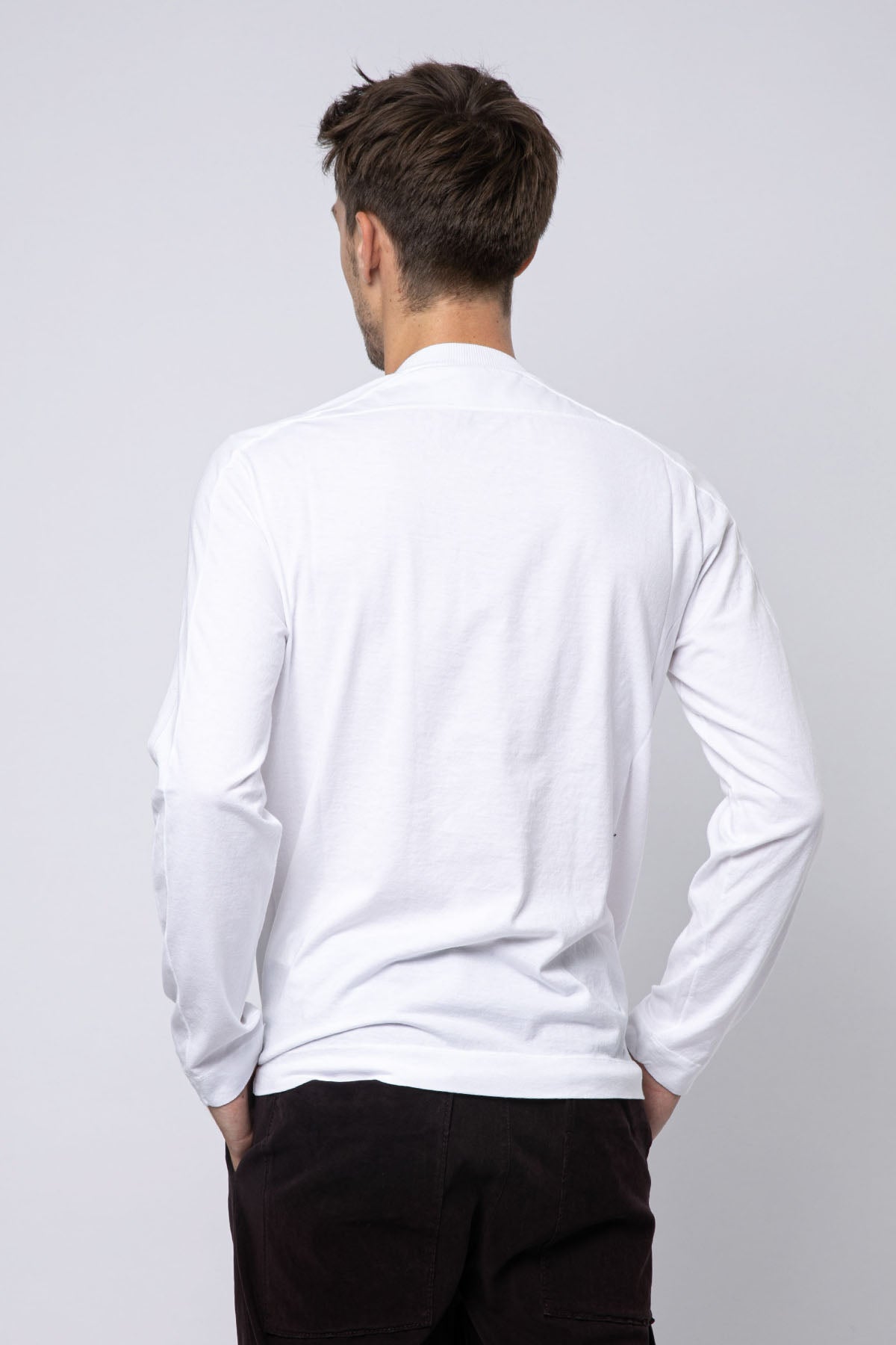 Transit Düğmeli Yuvarlak Yaka Uzun Kollu T-shirt