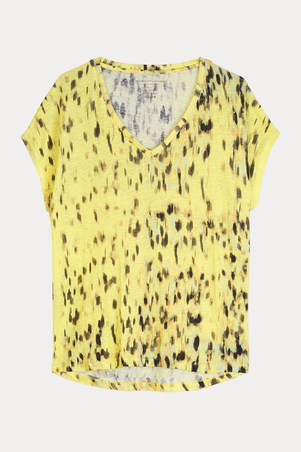 Majestic Geniş Kesim Streç Ketenli T-shirt-Libas Trendy Fashion Store