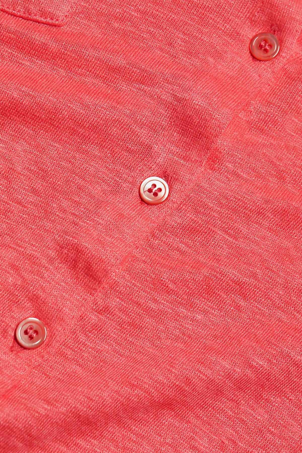 Majestic Cep Detaylı Streç Keten Gömlek