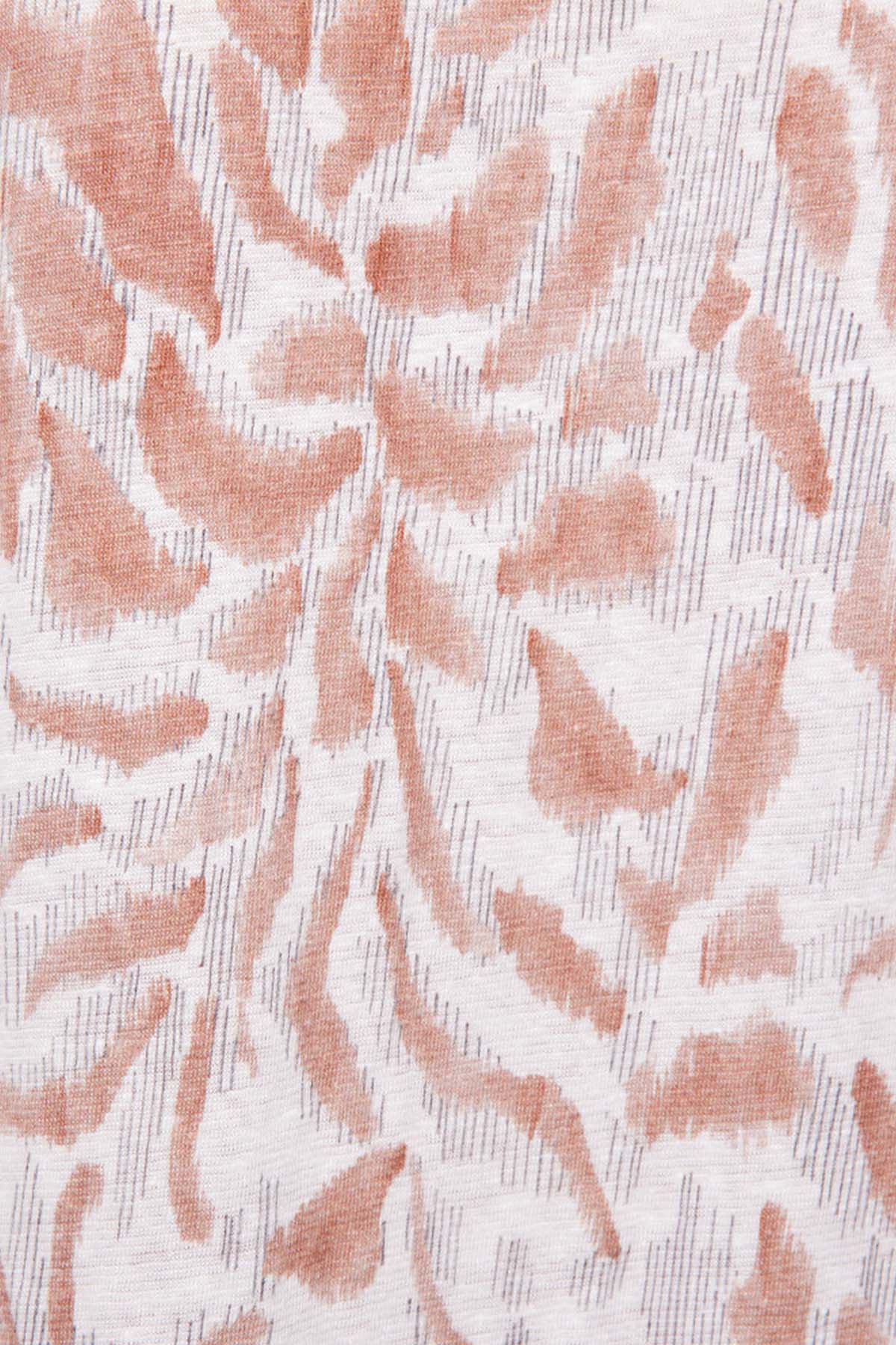 Majestic V Yaka Streç Keten T-shirt-Libas Trendy Fashion Store