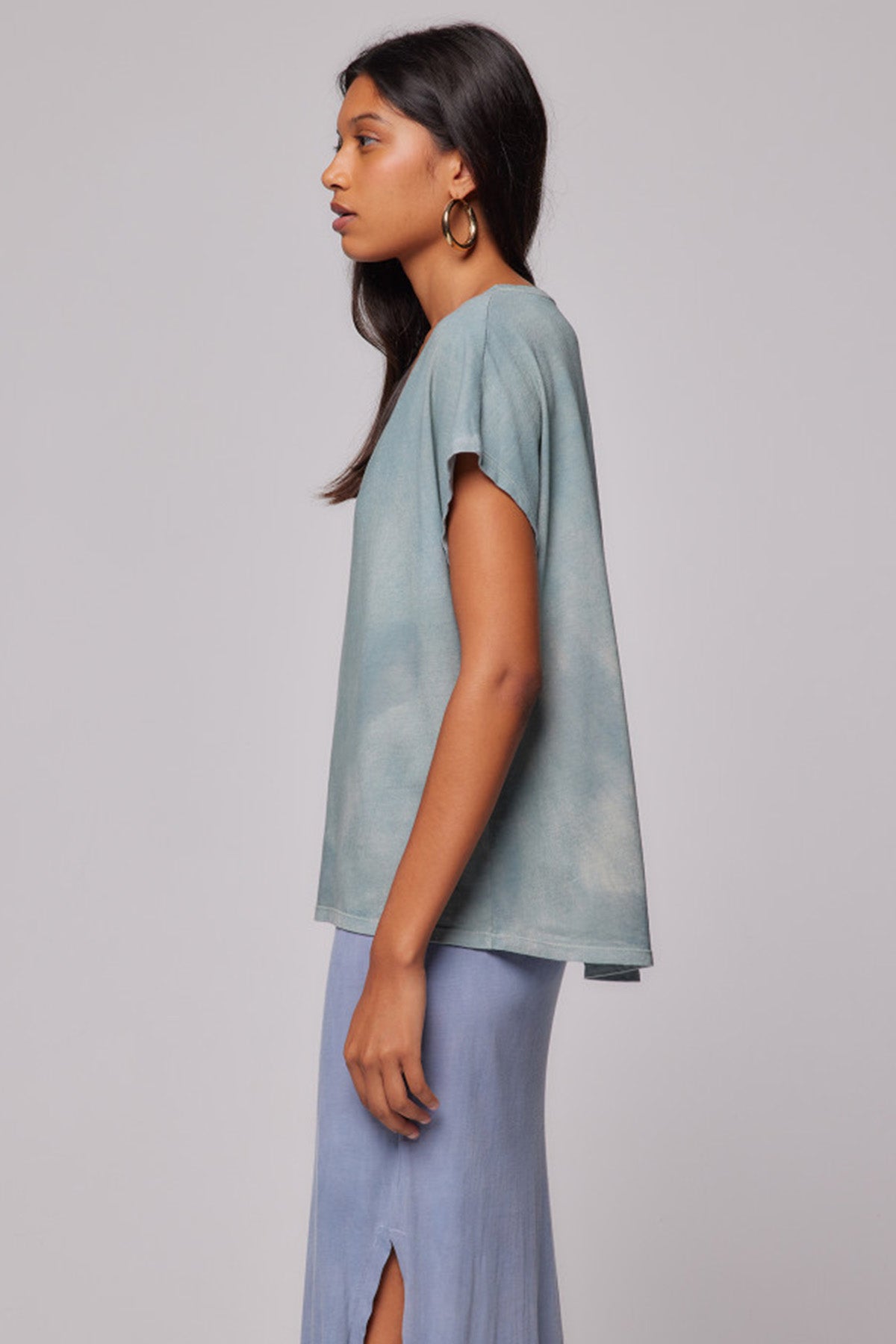 Majestic Geniş Kesim V Yaka  T-shirt