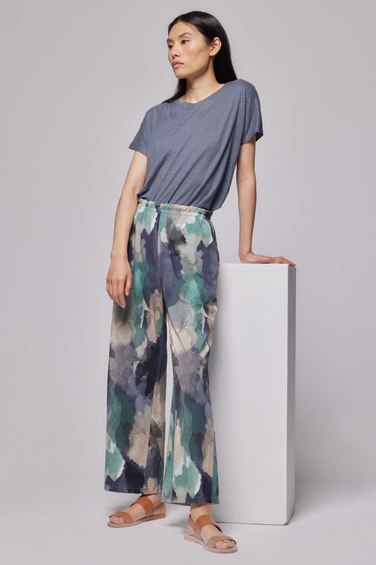 Majestic Beli Lastikli Streç Desenli Pantolon-Libas Trendy Fashion Store