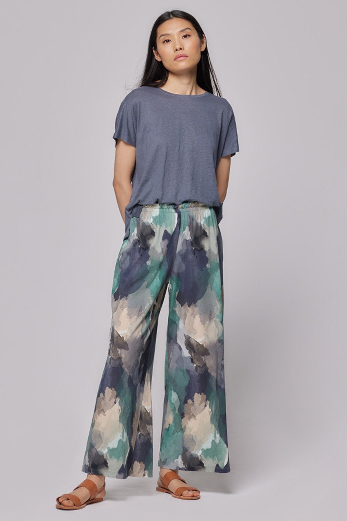 Majestic Beli Lastikli Streç Desenli Pantolon-Libas Trendy Fashion Store