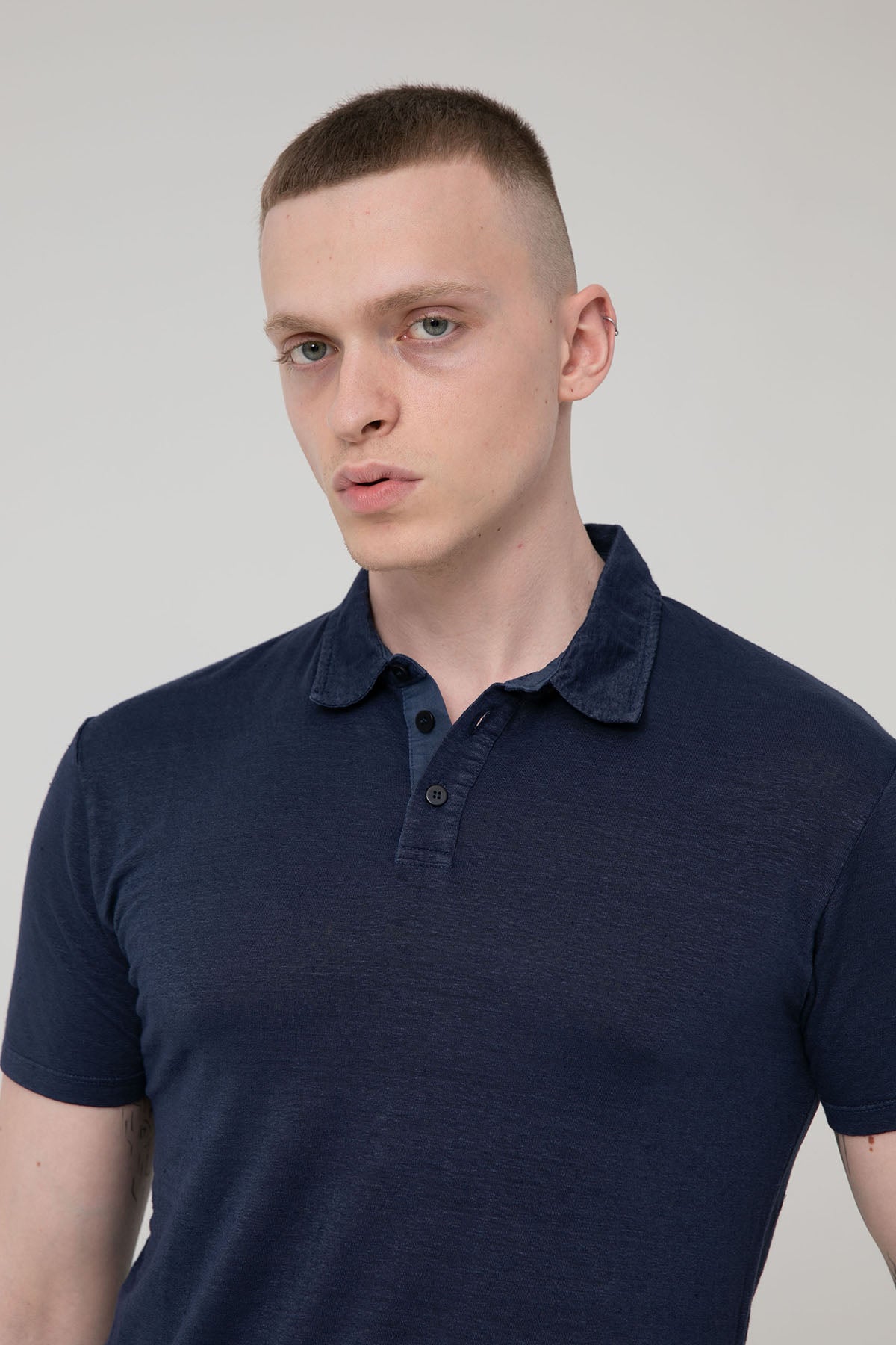 Manifattura Polo Yaka Keten T-shirt