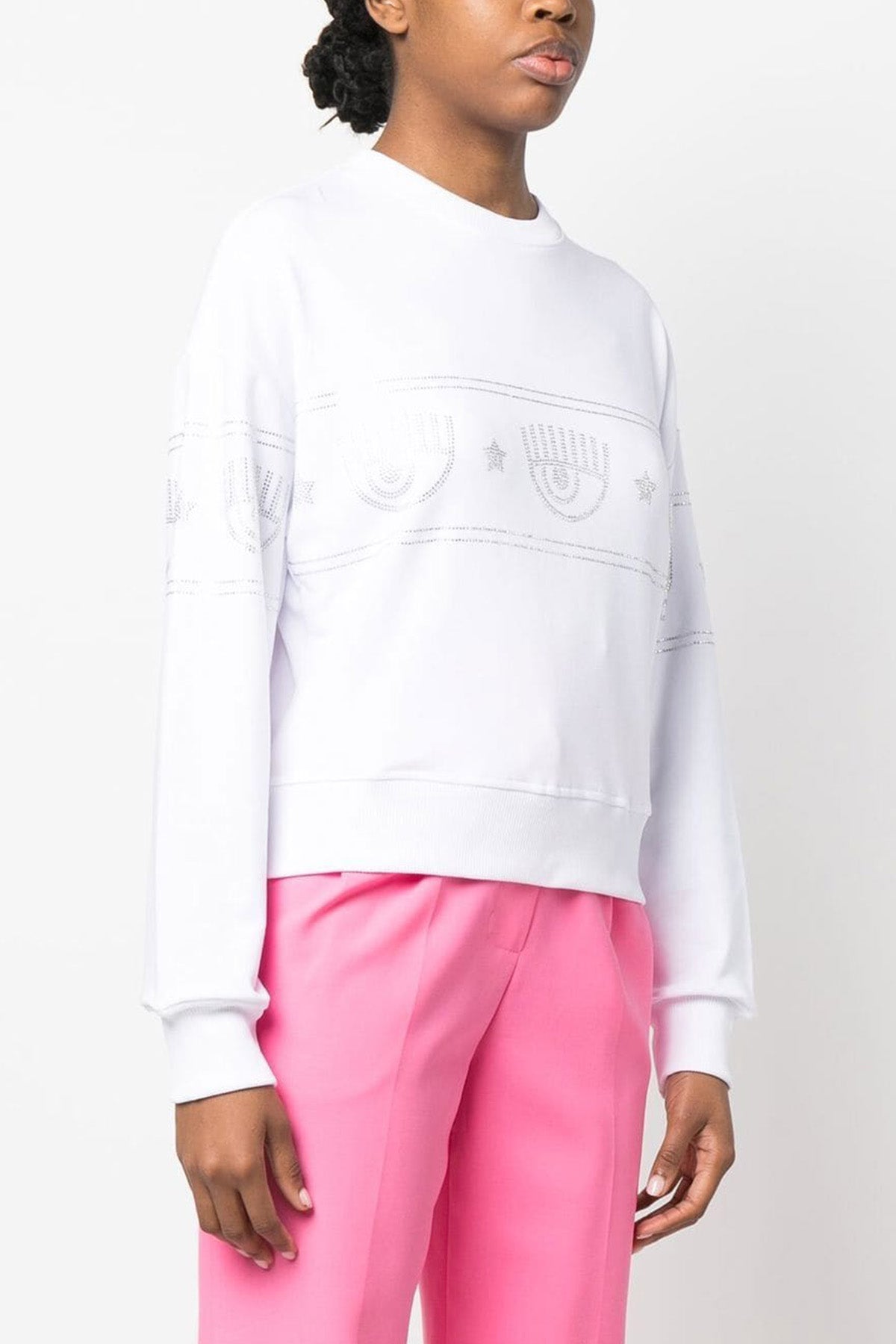 Chiara Ferragni Yuvarlak Yaka Göz Logolu Sweatshirt