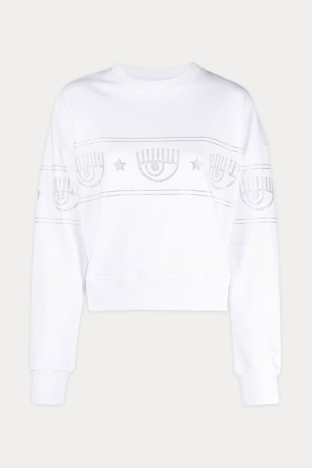 Chiara Ferragni Yuvarlak Yaka Göz Logolu Sweatshirt