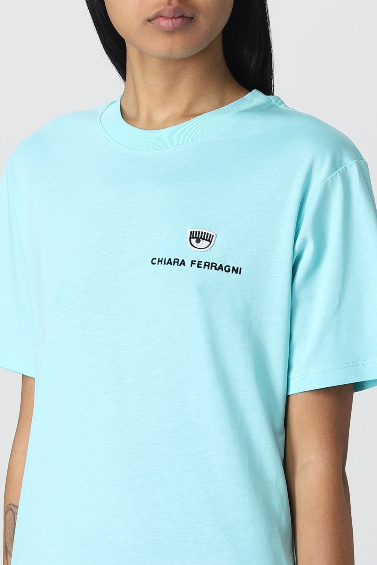 Chiara Ferragni Yuvarlak Yaka Logolu T-shirt