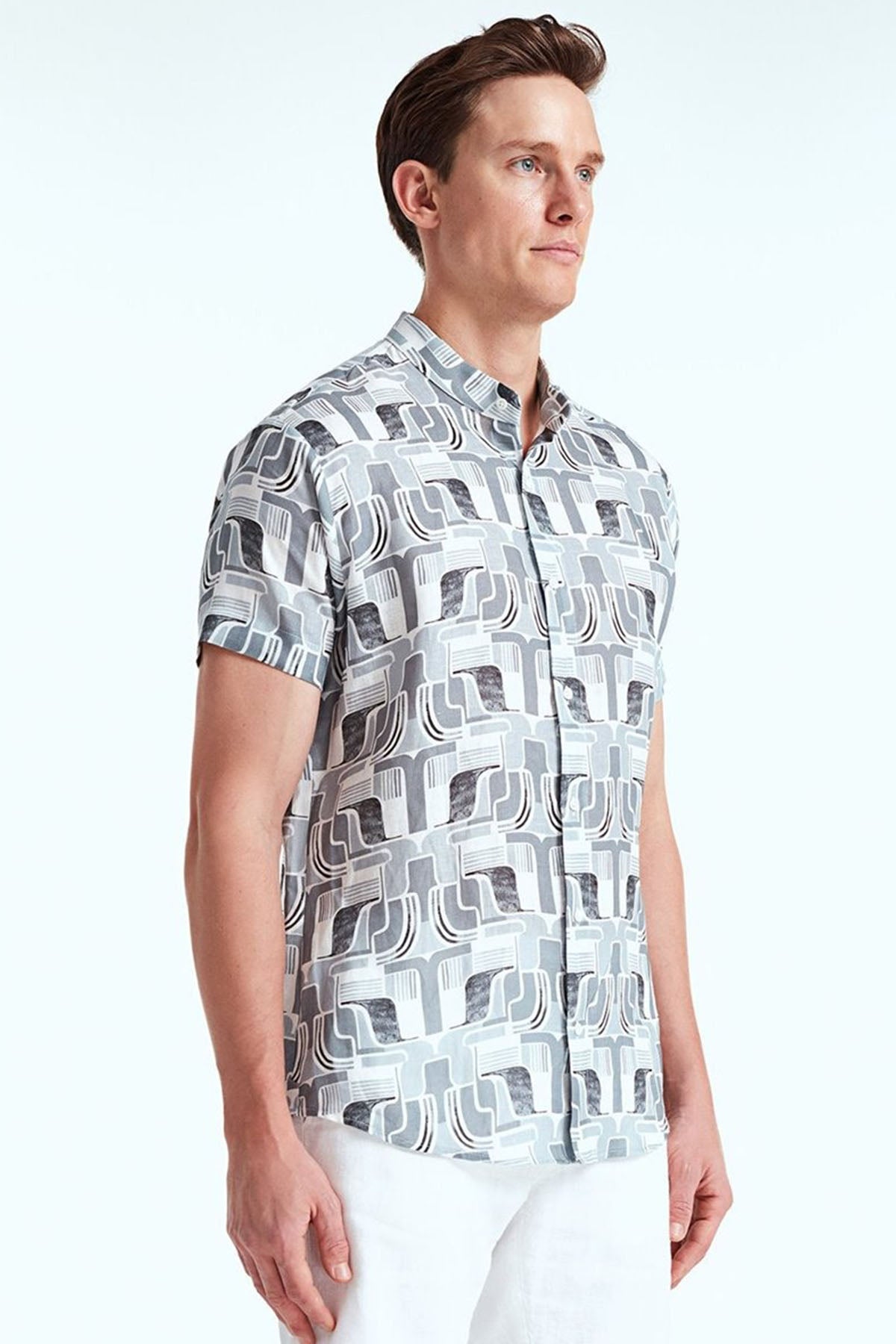 Bluemint Eric Regular Fit Hakim Yaka Kısa Kollu Keten Gömlek-Libas Trendy Fashion Store