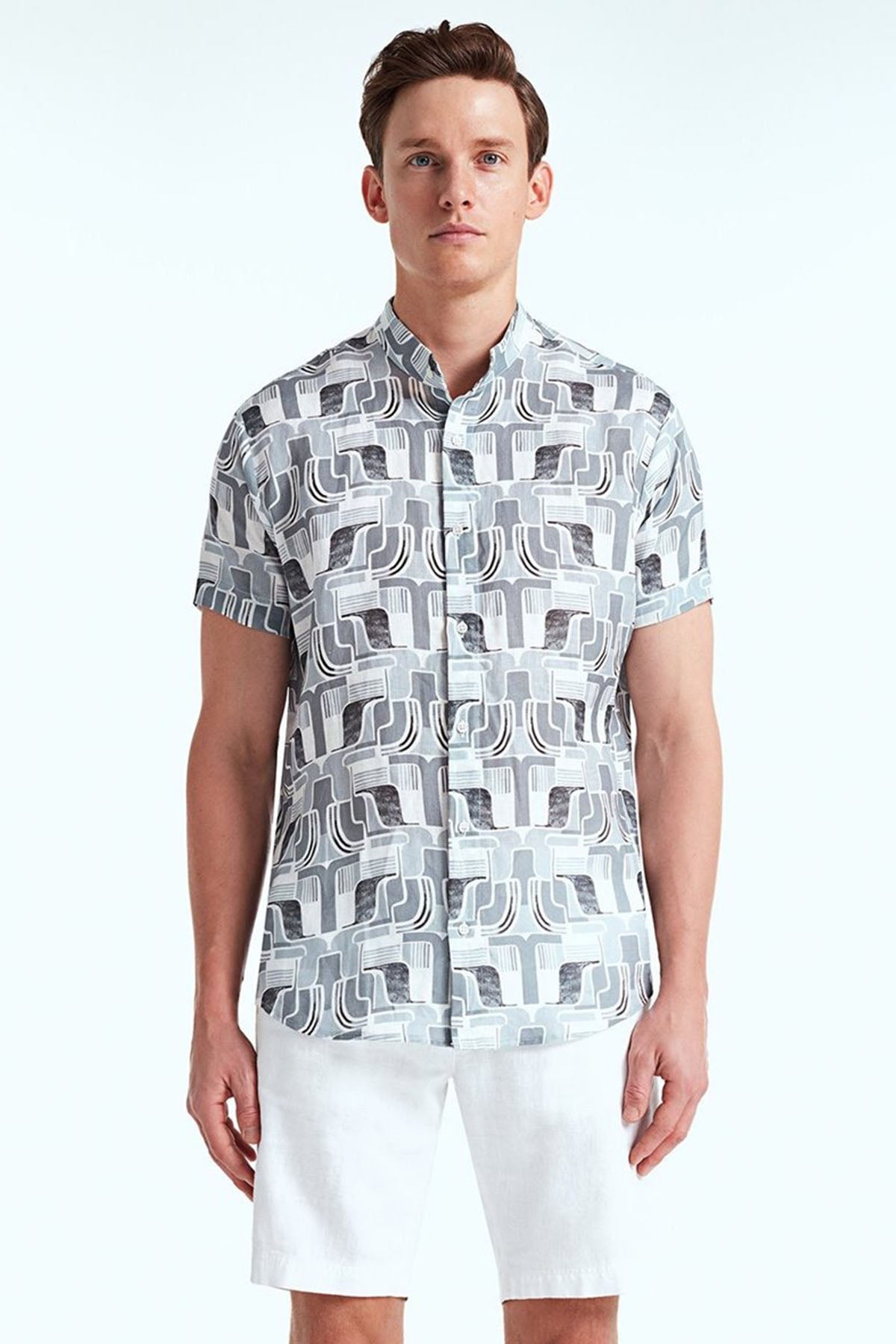 Bluemint Eric Regular Fit Hakim Yaka Kısa Kollu Keten Gömlek-Libas Trendy Fashion Store