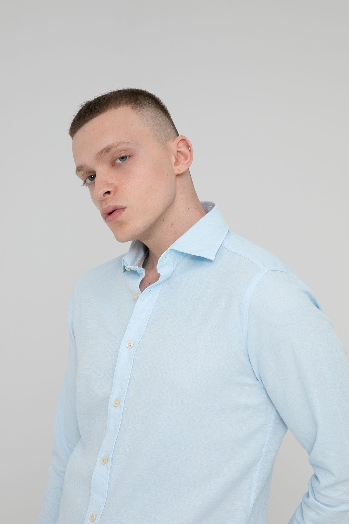 Tintoria Mattei Regular Fit İtalyan Yaka Yıkamalı Gömlek-Libas Trendy Fashion Store