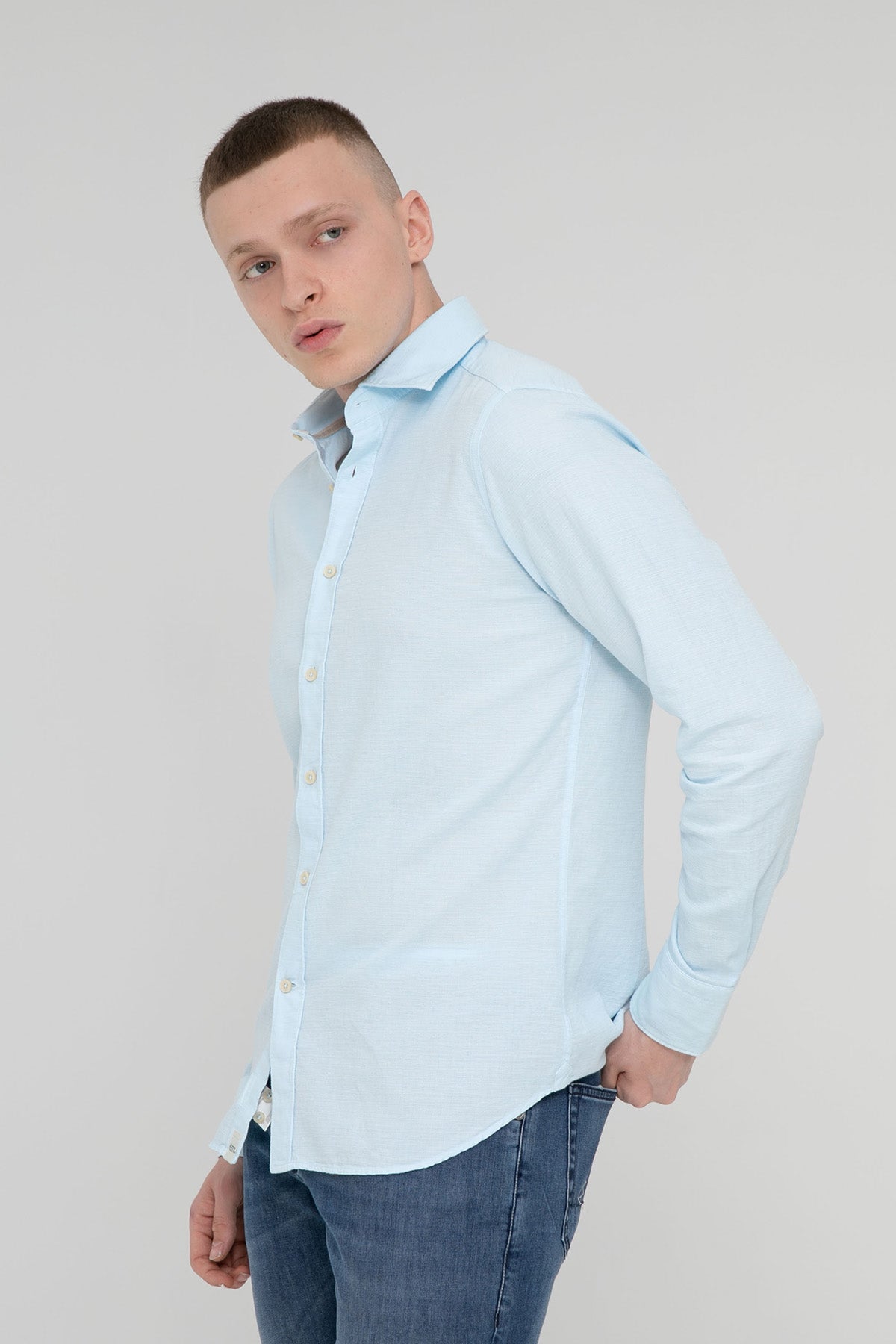 Tintoria Mattei Regular Fit İtalyan Yaka Yıkamalı Gömlek-Libas Trendy Fashion Store