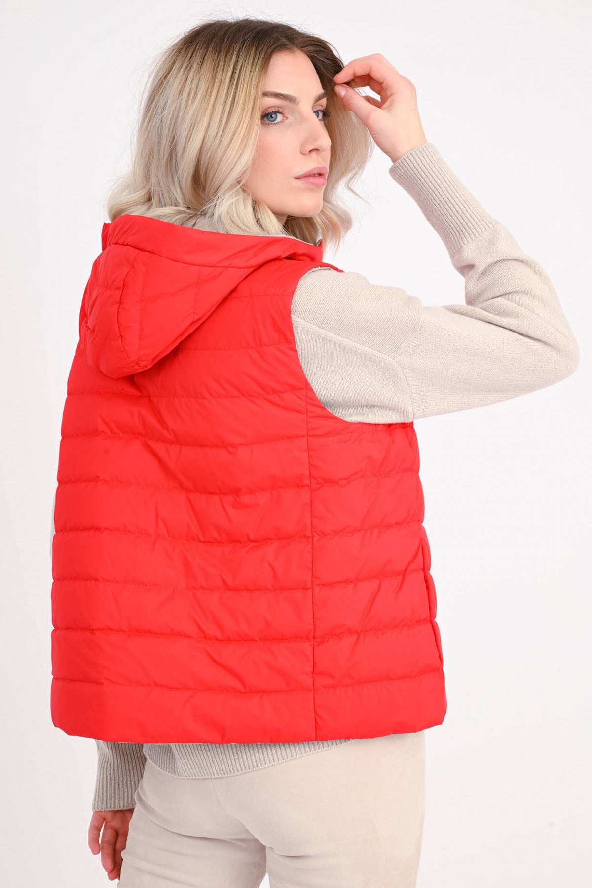 Herno Çift Taraflı Kapüşonlu Puffer Yelek-Libas Trendy Fashion Store