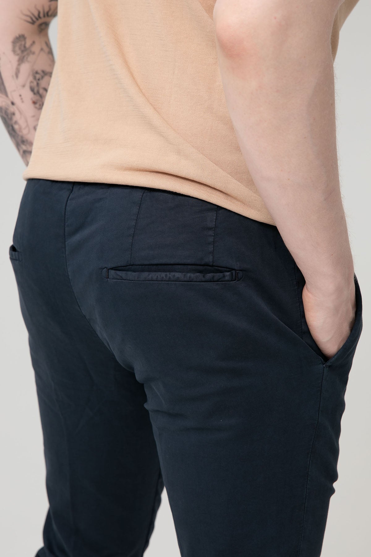 Fradi Beli Lastikli Tek Pile Yandan Cepli Pantolon