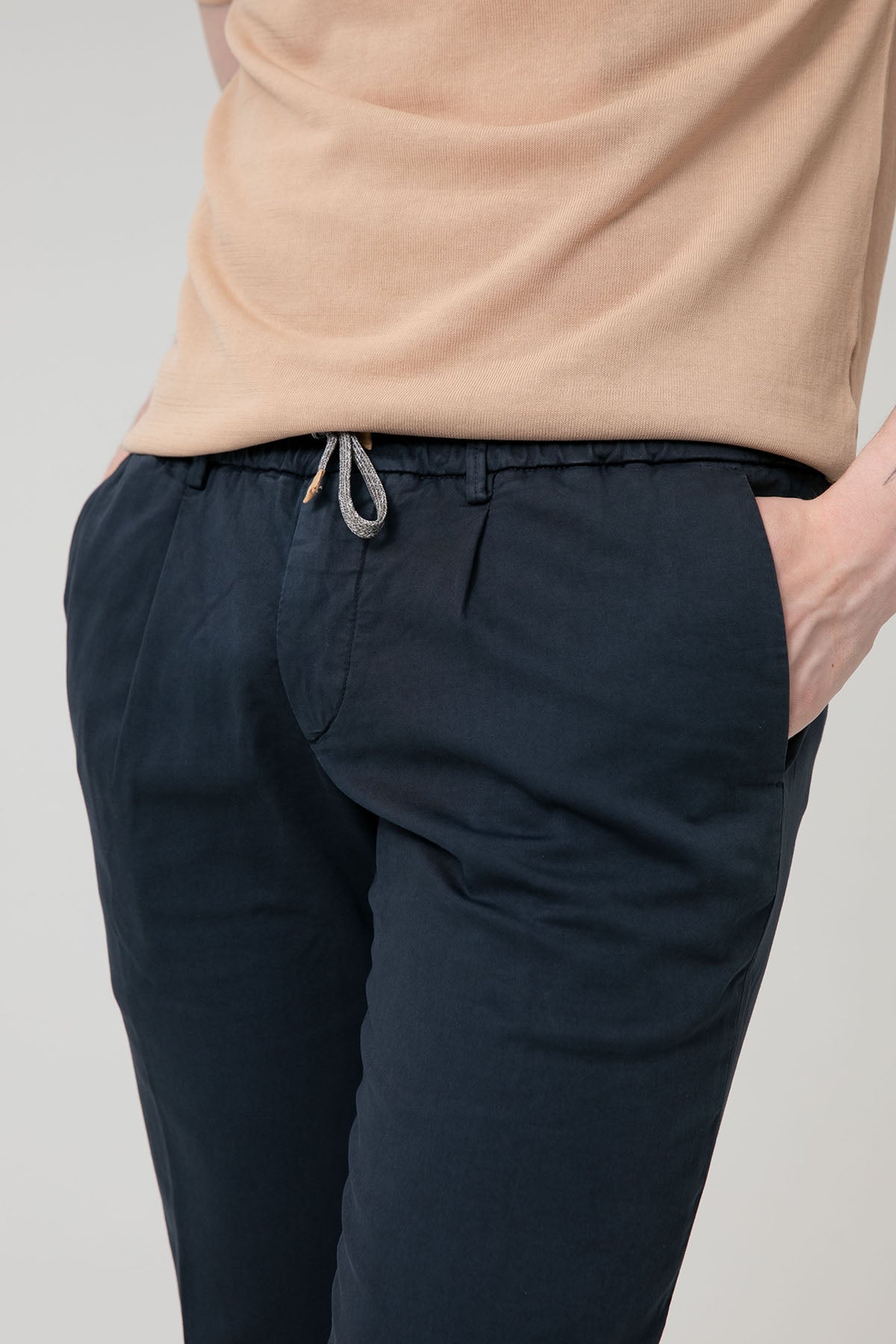 Fradi Beli Lastikli Tek Pile Yandan Cepli Pantolon