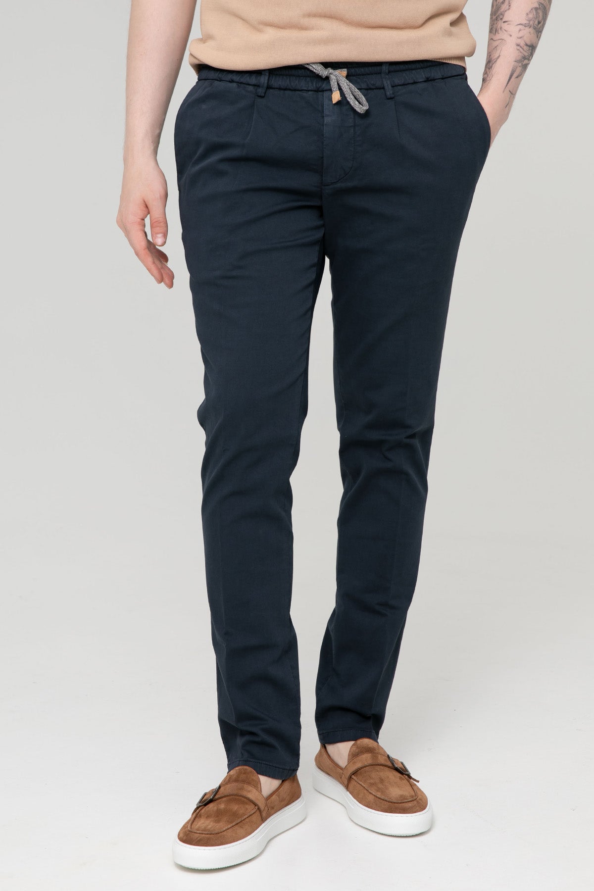 Fradi Beli Lastikli Tek Pile Yandan Cepli Pantolon