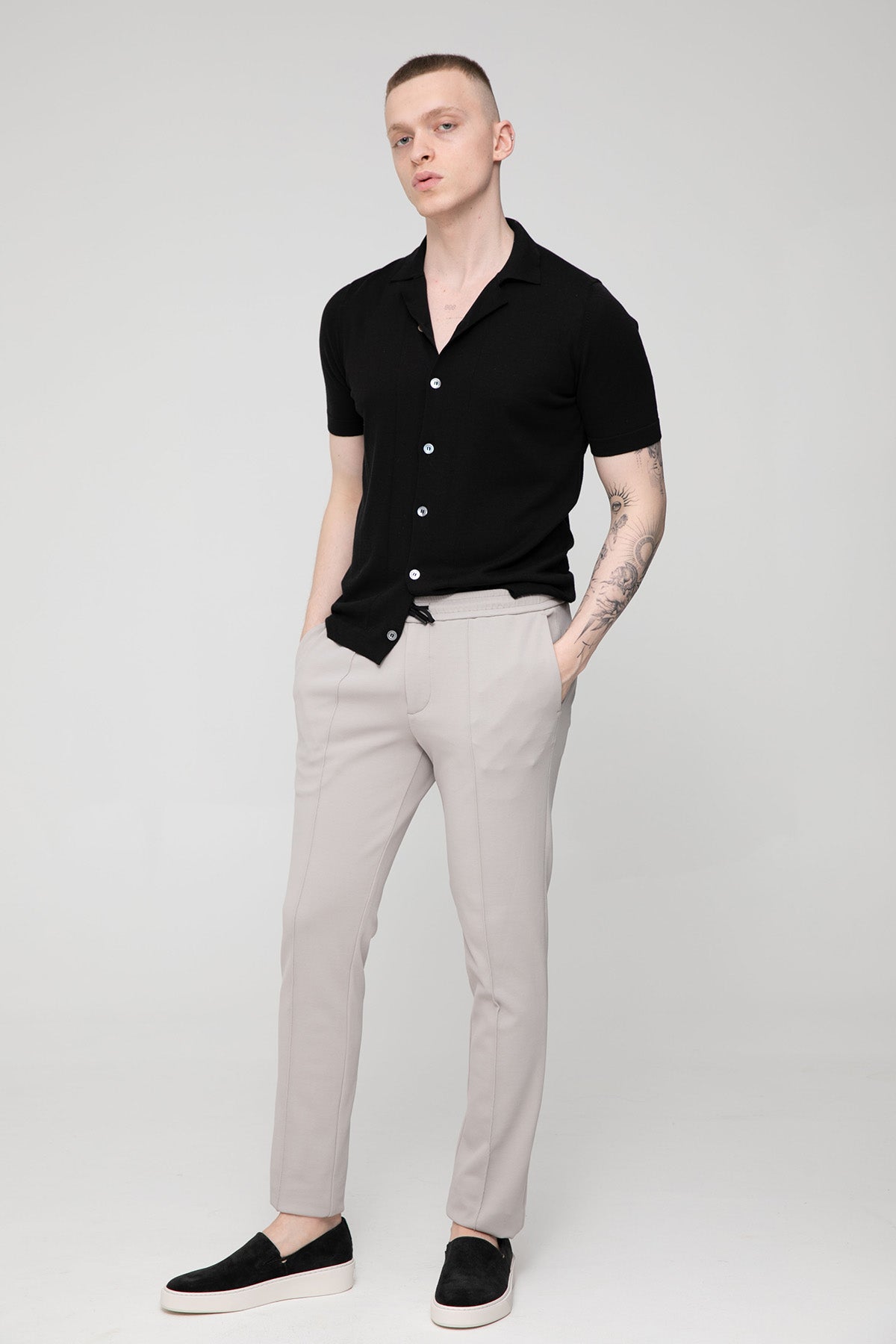 Fradi Beli Lastikli Streç Jogger Pantolon