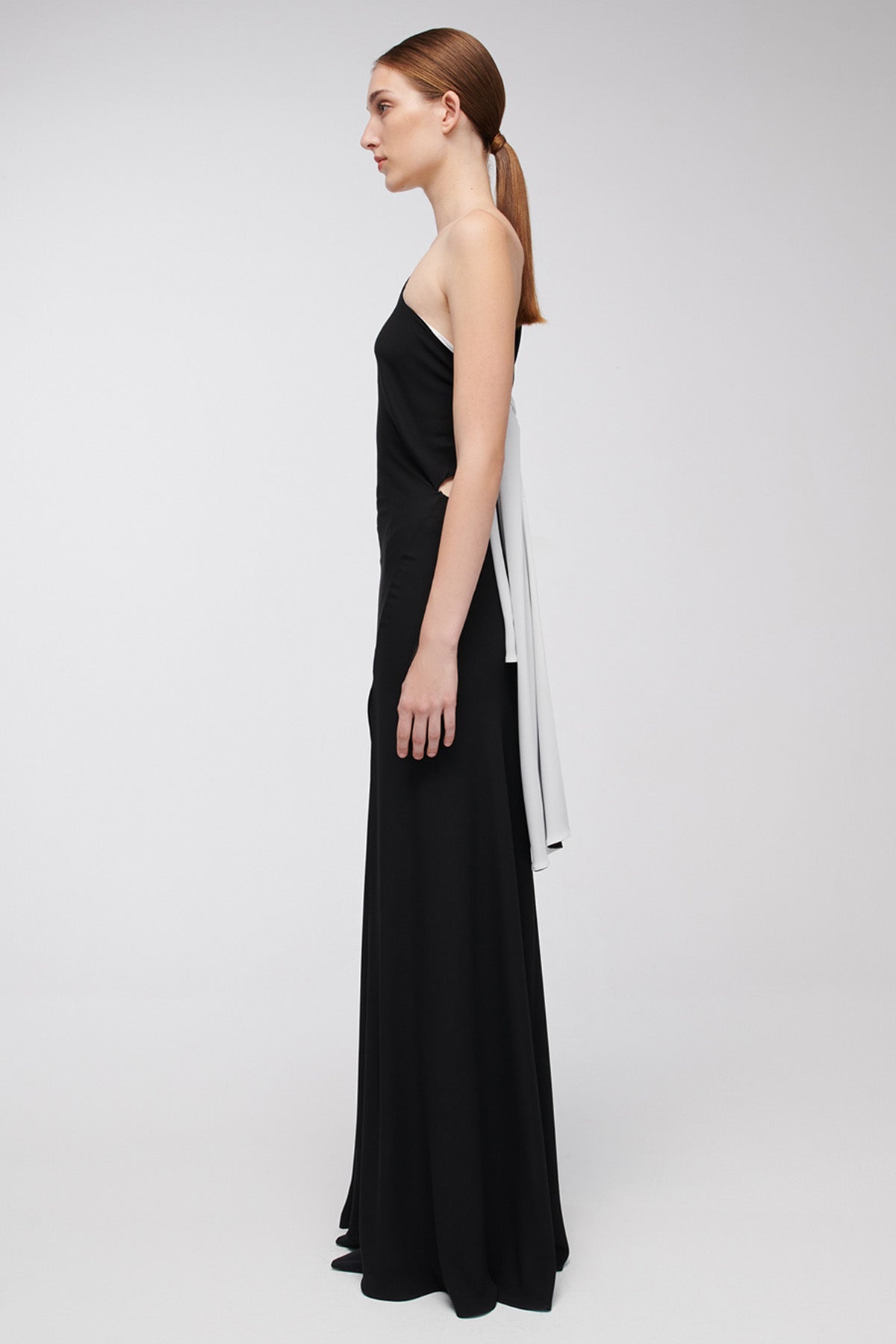 Stelios Koudounaris Tek Omuz Maxi Abiye Elbise-Libas Trendy Fashion Store