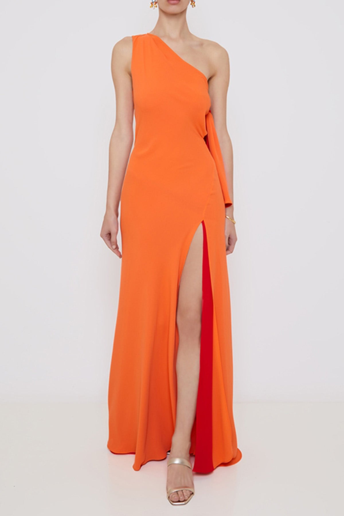 Stelios Koudounaris Tek Omuz Maxi Abiye Elbise-Libas Trendy Fashion Store