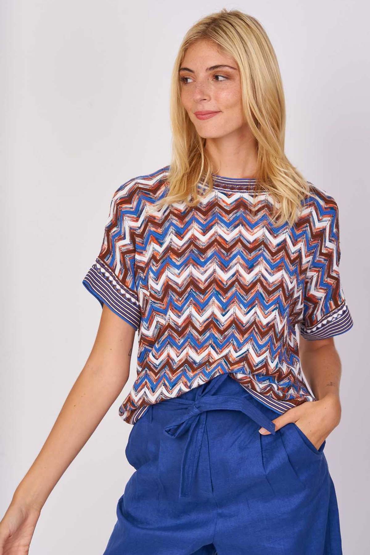 Rene Derhy Douvres Renkli Örgü Bluz-Libas Trendy Fashion Store