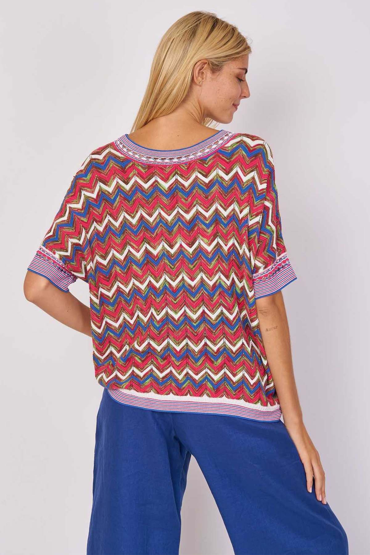 Rene Derhy Douvres Renkli Örgü Bluz-Libas Trendy Fashion Store