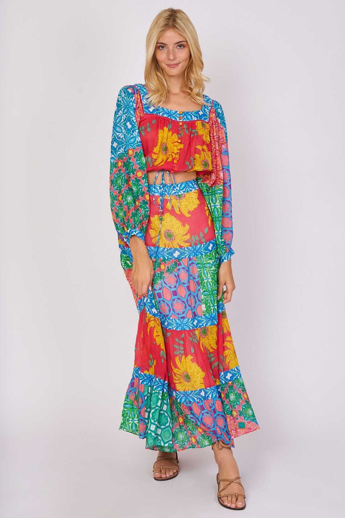 Rene Derhy Emilienne Çiçek Desenli Crop Bluz-Libas Trendy Fashion Store