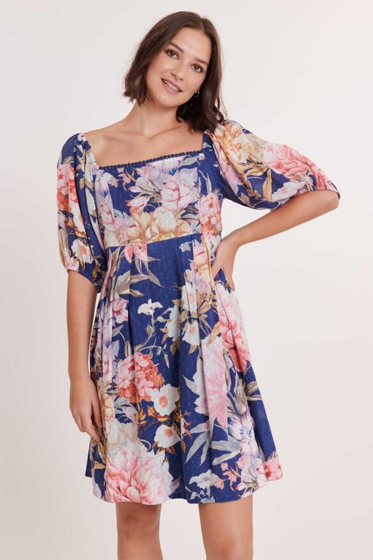 Rene Derhy Cabezota Çiçek Desenli Mini Elbise