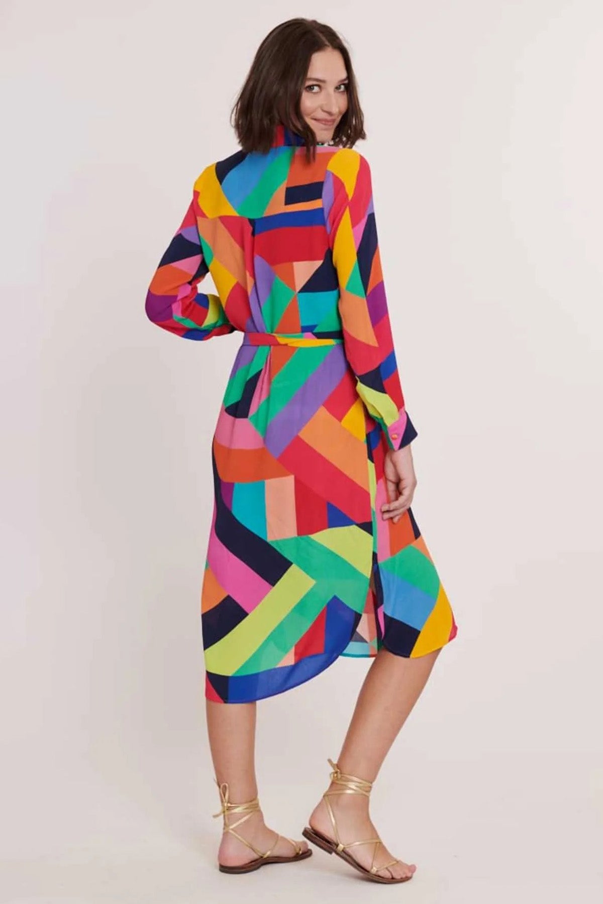 Rene Derhy Capitana Kemerli Midi Gömlek Elbise