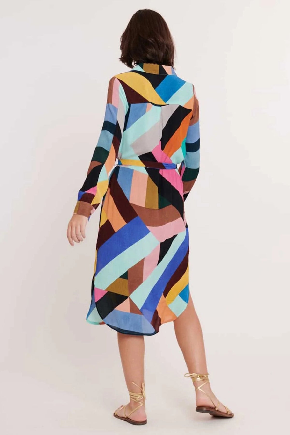 Rene Derhy Capitana Kemerli Midi Gömlek Elbise