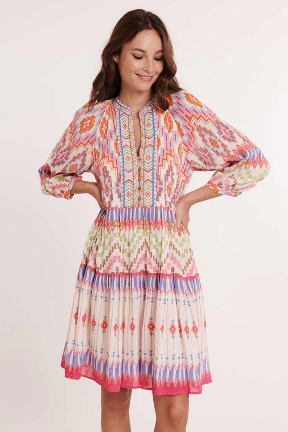 Rene Derhy Caliz Desenli Dizüstü Elbise-Libas Trendy Fashion Store