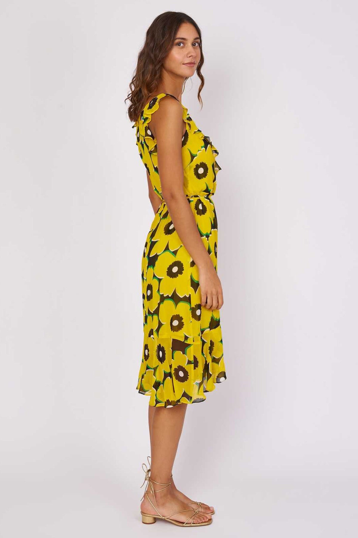 Rene Derhy Creation Çiçek Desenli Midi Elbise-Libas Trendy Fashion Store